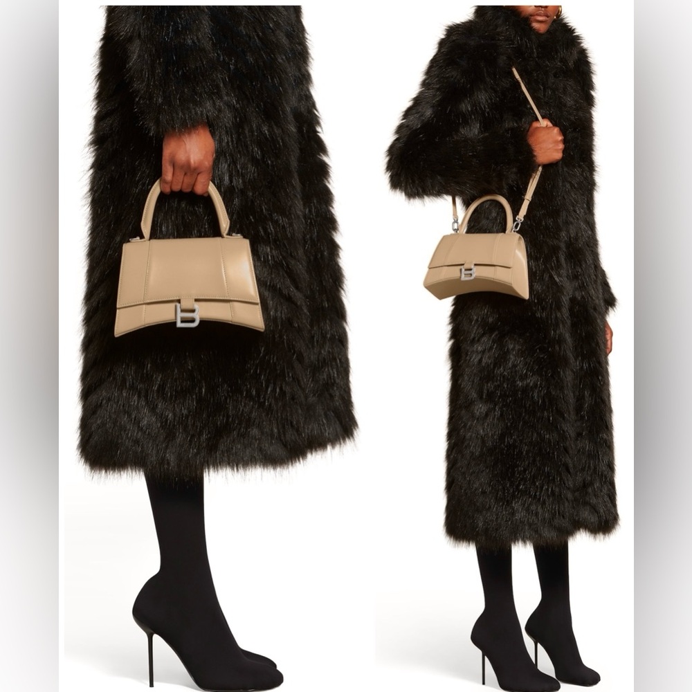 BALENCIAGA Hourglass Small Handbag in beige shiny box calfskin Bag - Picture 2 of 16